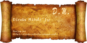 Dinda Mihály névjegykártya